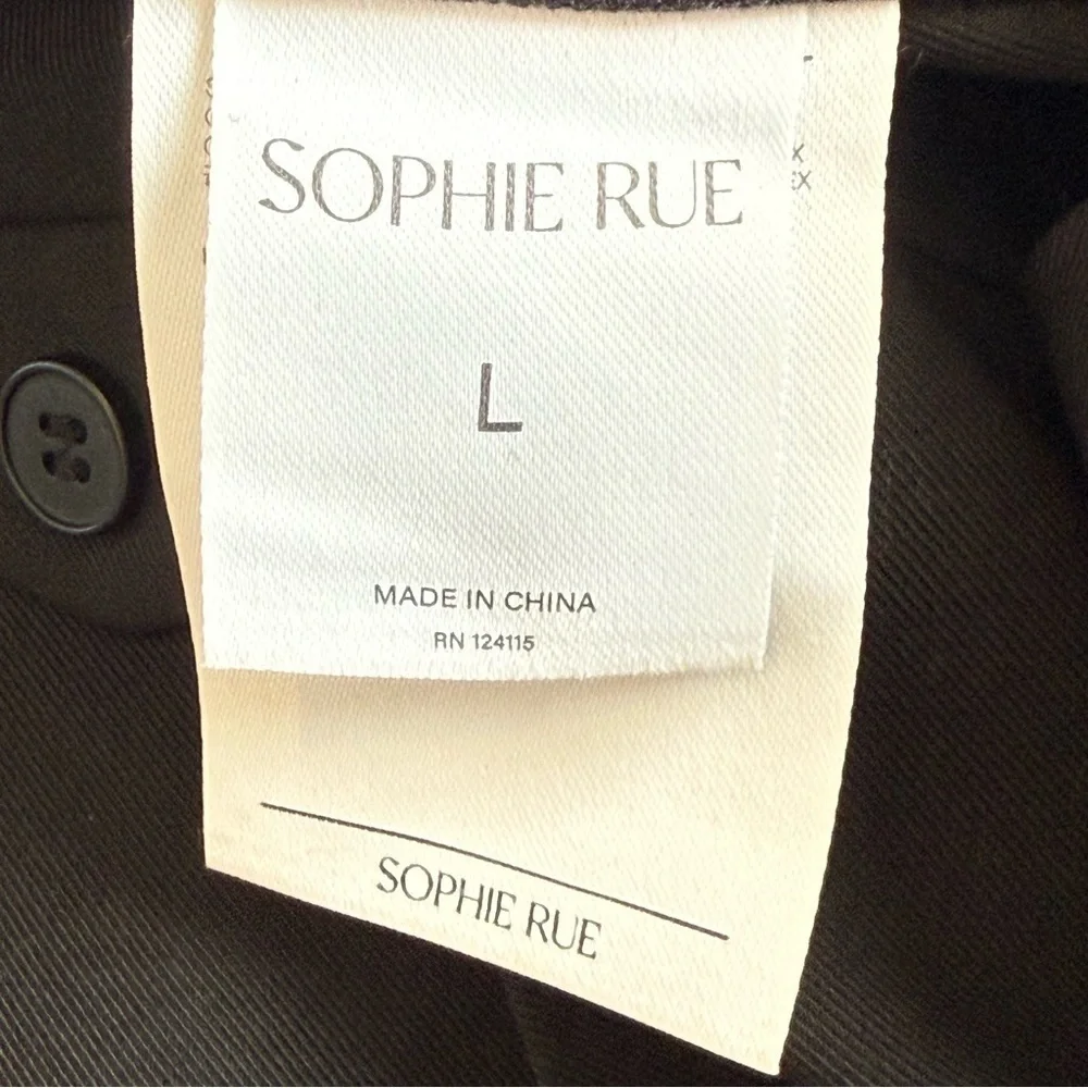 Sophie Rue High Waist Pleated Shorts Size Large In Black